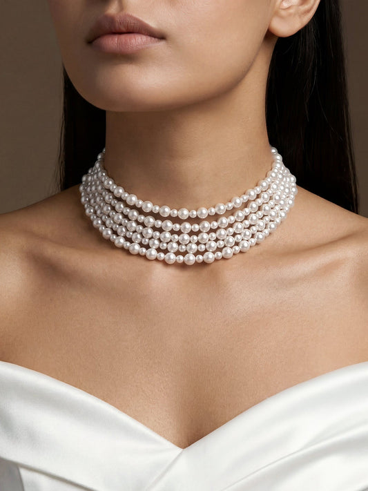 Silver Doris Pearl Necklace