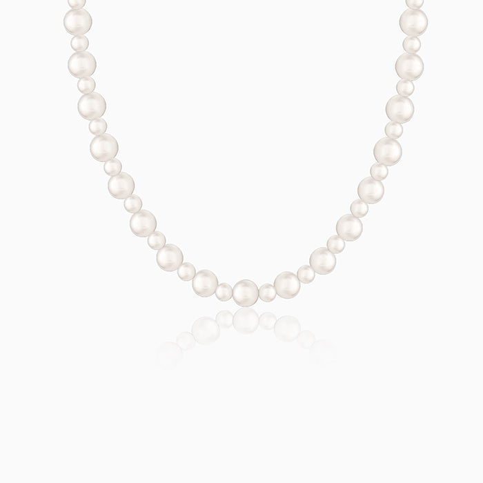 Silver Ana de Armas Pearl Necklace