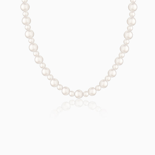 Silver Ana de Armas Pearl Necklace
