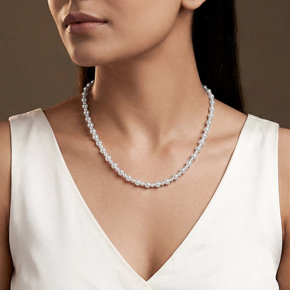 Silver Ana de Armas Pearl Necklace