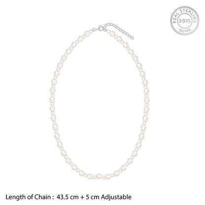 Silver Ana de Armas Pearl Necklace