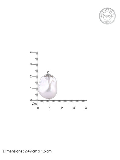 Silver Claudette Pearl Pendant with Link Chain