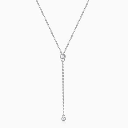 Silver Minimal Lariat Necklace
