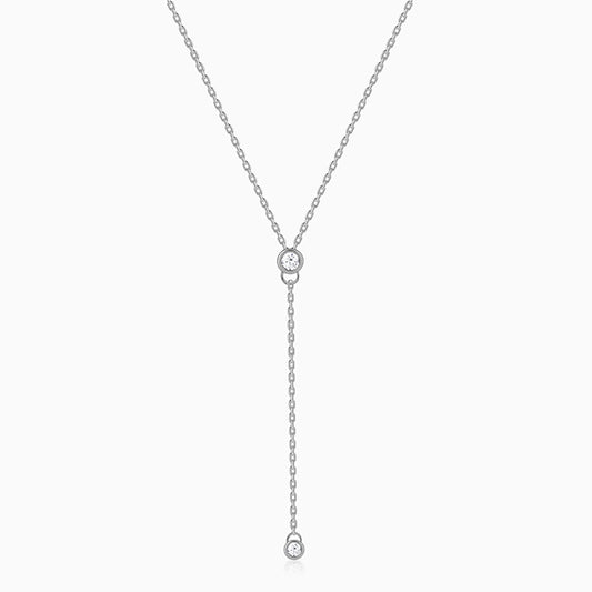 Silver Minimal Lariat Necklace
