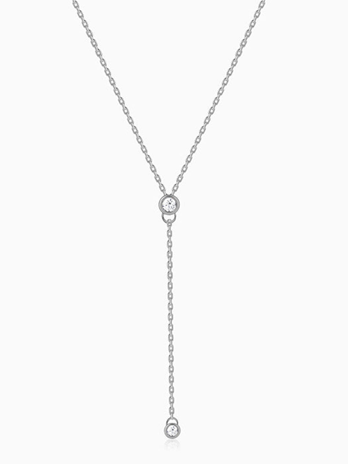 Silver Minimal Lariat Necklace