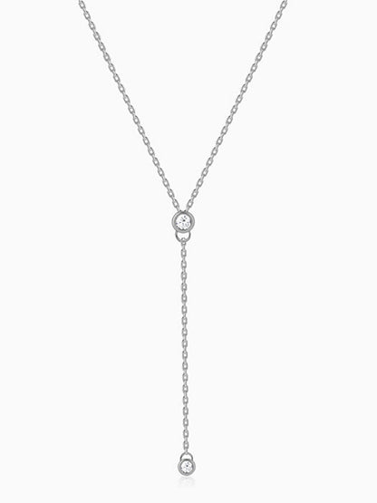 Silver Minimal Lariat Necklace