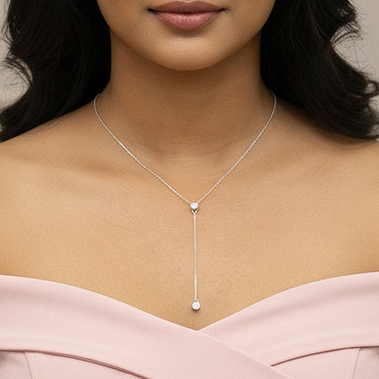Silver Minimal Lariat Necklace