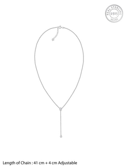 Silver Minimal Lariat Necklace