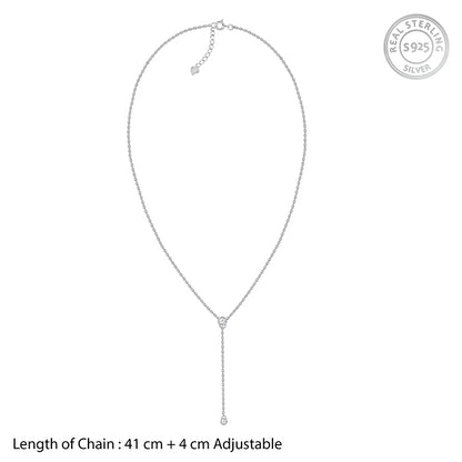 Silver Minimal Lariat Necklace