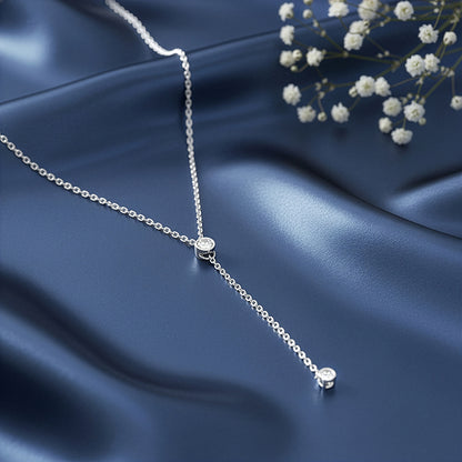 Silver Minimal Lariat Necklace