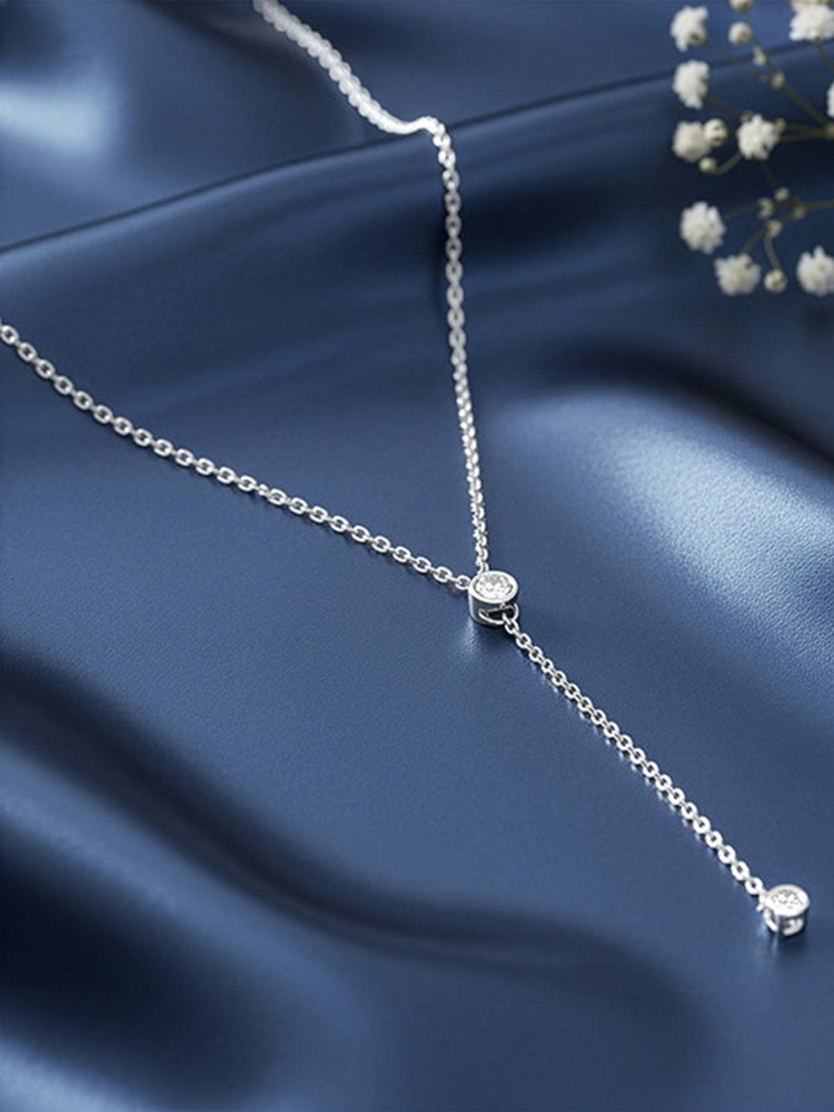 Silver Minimal Lariat Necklace