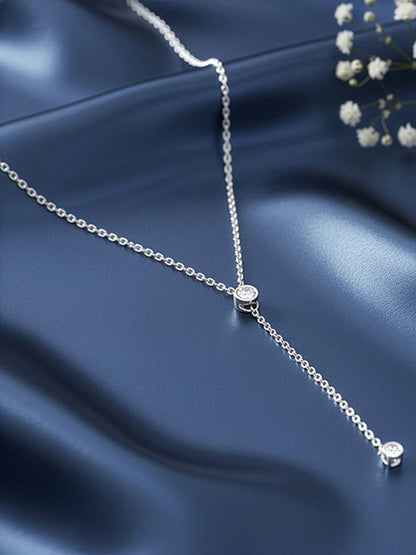 Silver Minimal Lariat Necklace