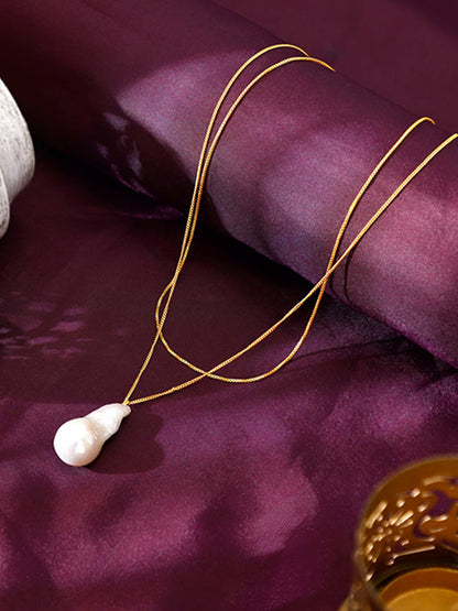 Golden Megan Pearl Necklace