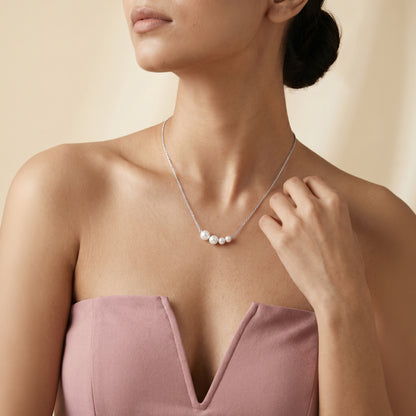 Silver Amanda Pearl Necklace