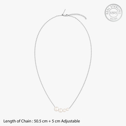 Silver Amanda Pearl Necklace