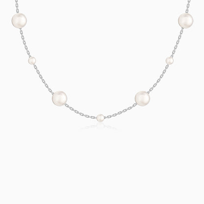 Silver Playful Pearl Necklace