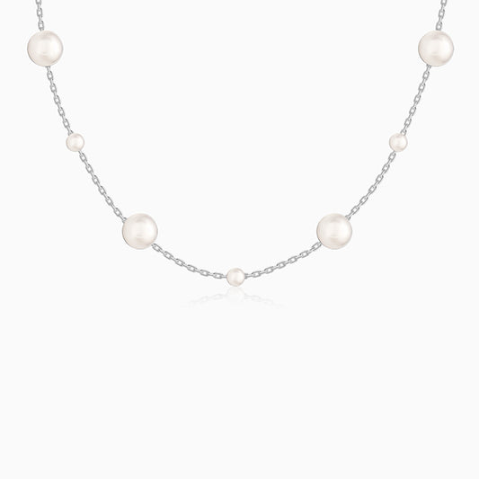 Silver Playful Pearl Necklace