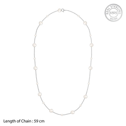 Silver Playful Pearl Necklace