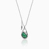 Silver Prism in Green Pendant With Link Chain