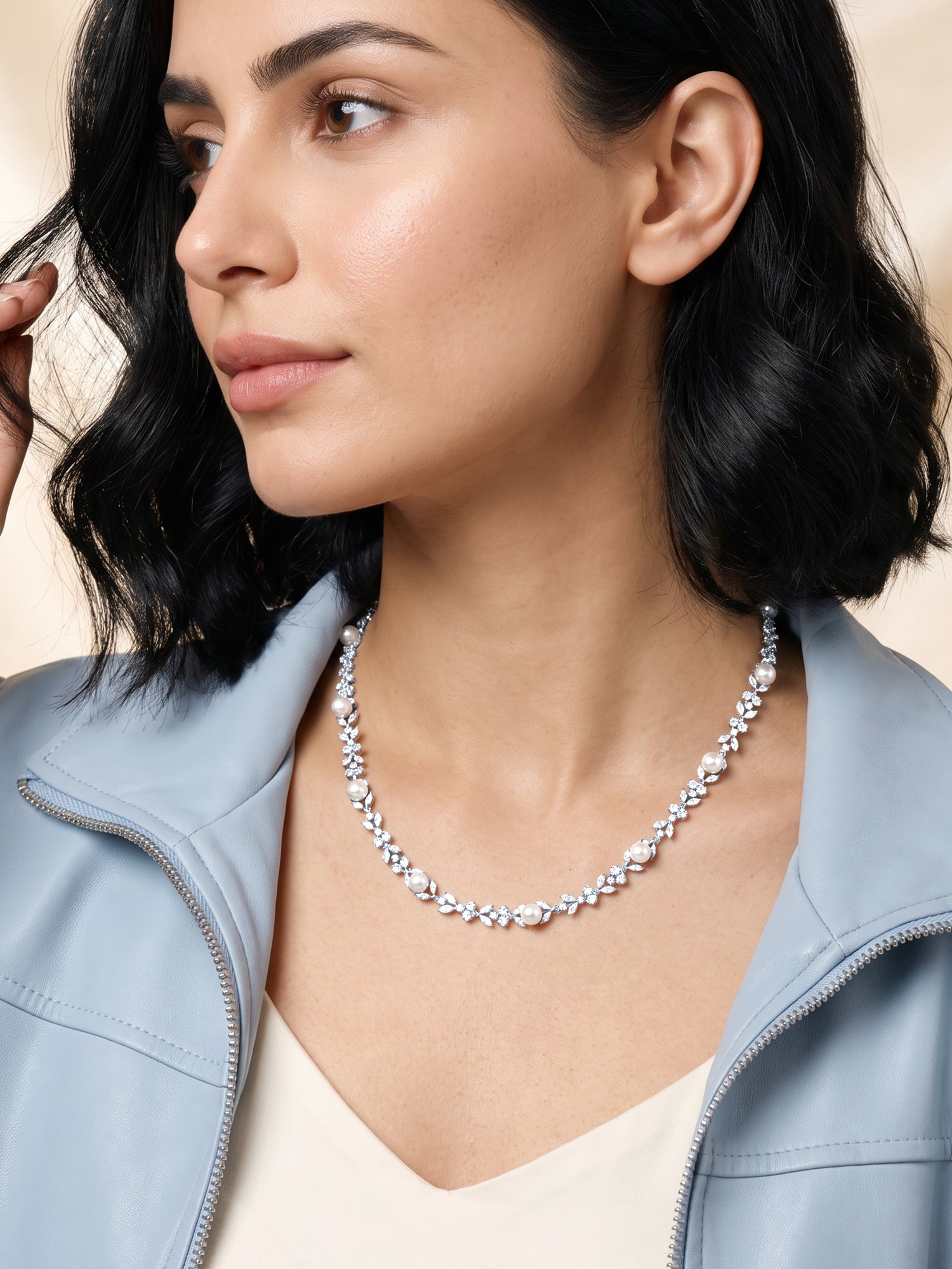 Silver Crawford Pearl Necklace