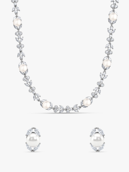 Silver Crawford Pearl Set
