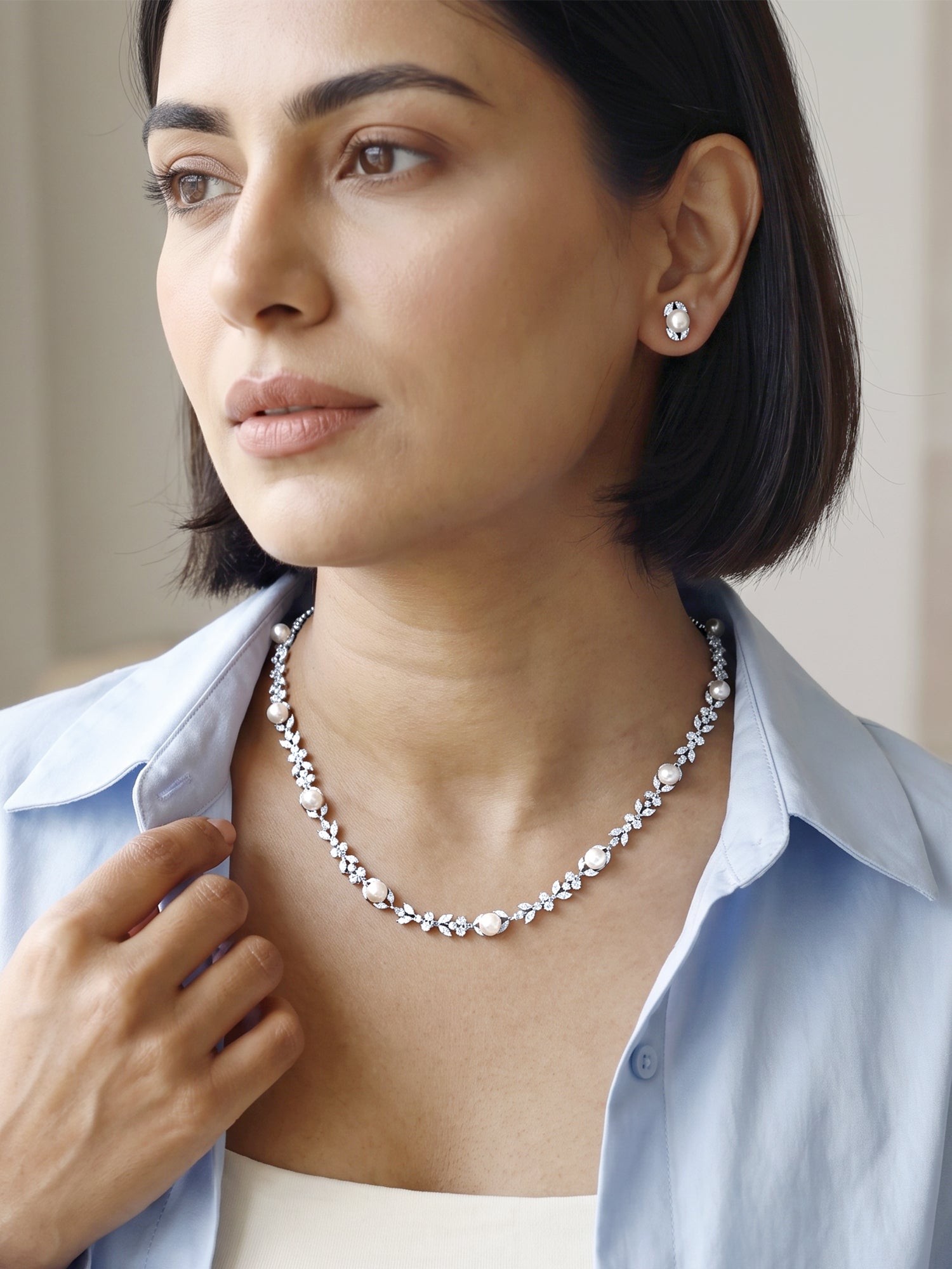 Silver Crawford Pearl Set