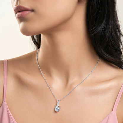Silver Unique Infinity Pendant With Link Chain