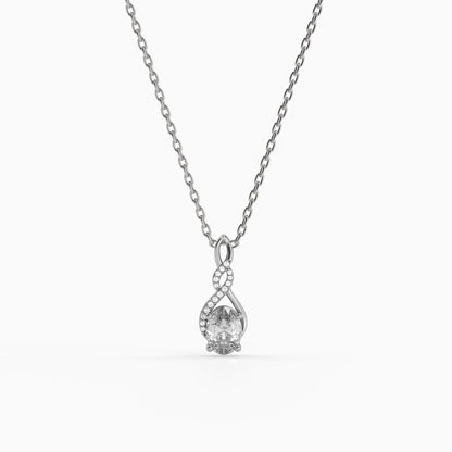 Silver Unique Infinity Pendant With Link Chain