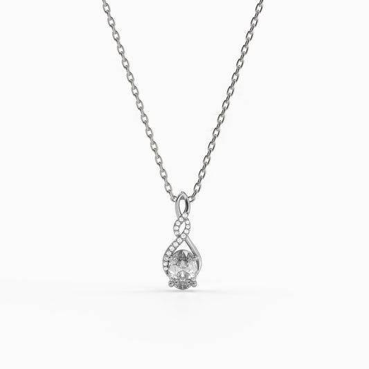 Silver Unique Infinity Pendant With Link Chain