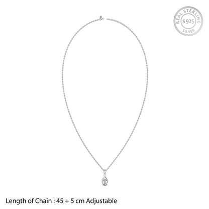Silver Unique Infinity Pendant With Link Chain