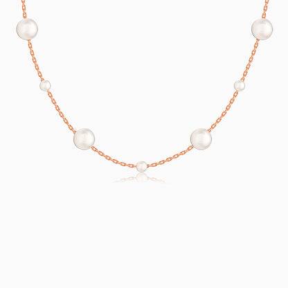 Rose Gold Playful Pearl Necklace