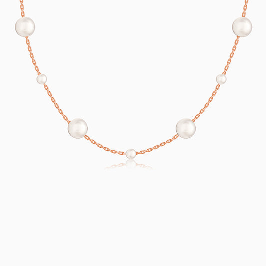 Rose Gold Playful Pearl Necklace