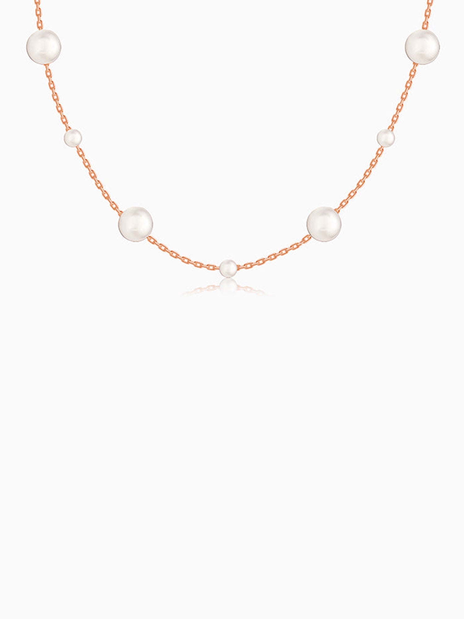 Rose Gold Playful Pearl Necklace
