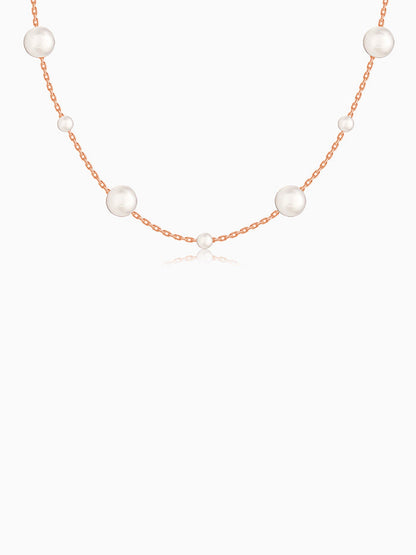 Rose Gold Playful Pearl Necklace