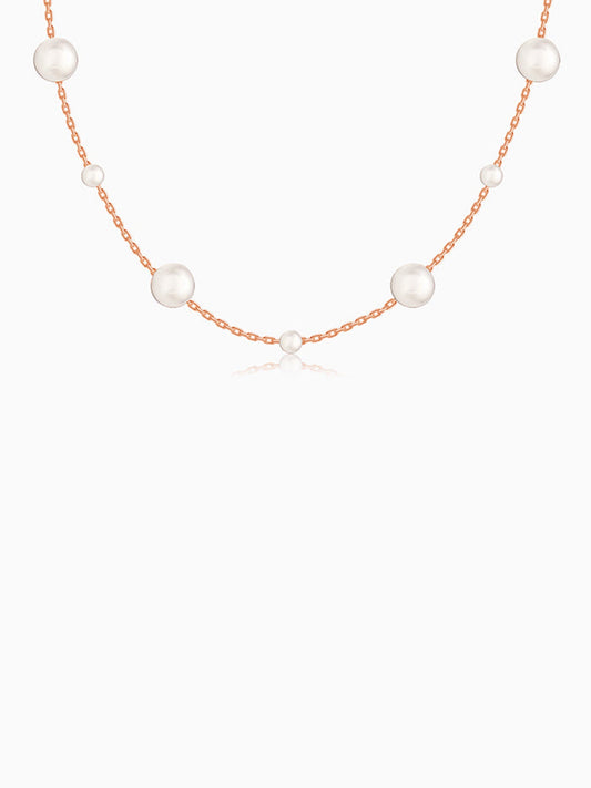 Rose Gold Playful Pearl Necklace
