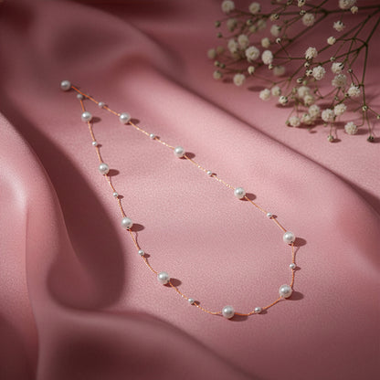 Rose Gold Playful Pearl Necklace