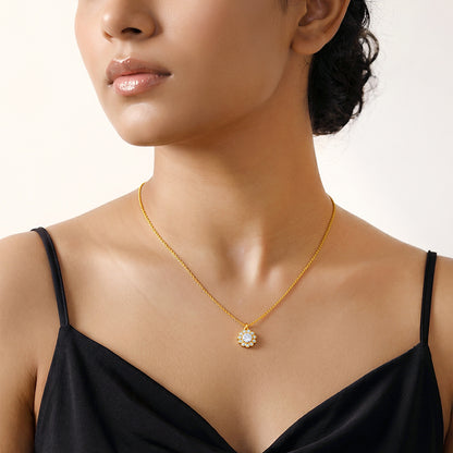 Golden Florentia Pendant With Link Chain