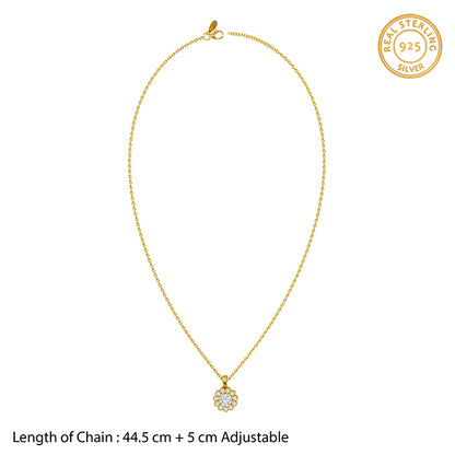 Golden Florentia Pendant With Link Chain