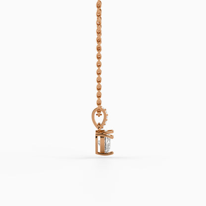 Rose Gold Love Heart Pendant With Link Chain