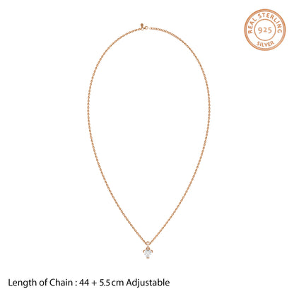 Rose Gold Love Heart Pendant With Link Chain