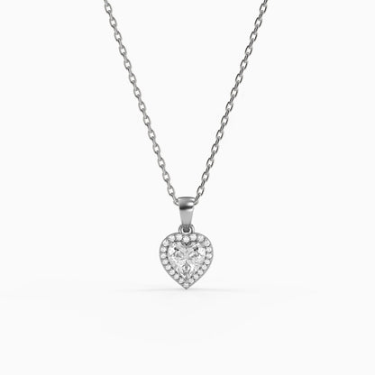 Silver Fancy Heart Pendant With Link Chain