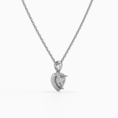 Silver Fancy Heart Pendant With Link Chain
