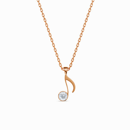 Rose Gold Melody Pendant With Link Chain