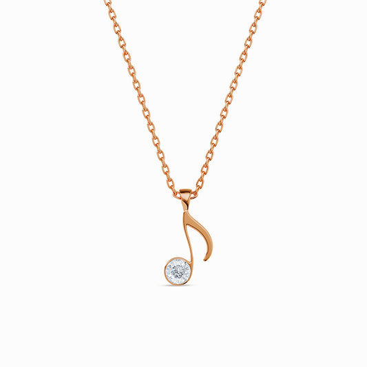 Rose Gold Melody Pendant With Link Chain