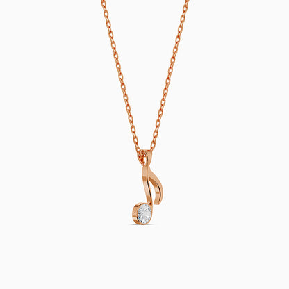 Rose Gold Melody Pendant With Link Chain