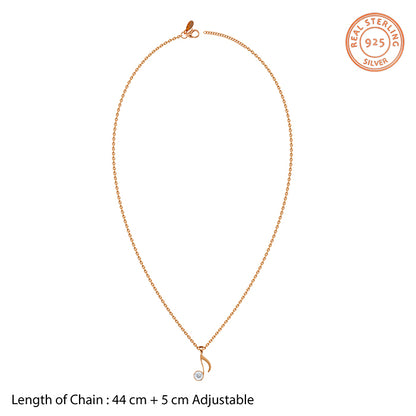 Rose Gold Melody Pendant With Link Chain