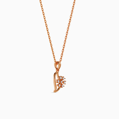 Rose Gold Snowflakes Pendant With Link Chain