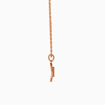 Rose Gold Snowflakes Pendant With Link Chain