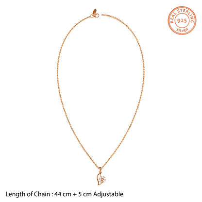 Rose Gold Snowflakes Pendant With Link Chain