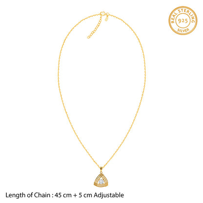 Golden Tripod Pendant With Link Chain